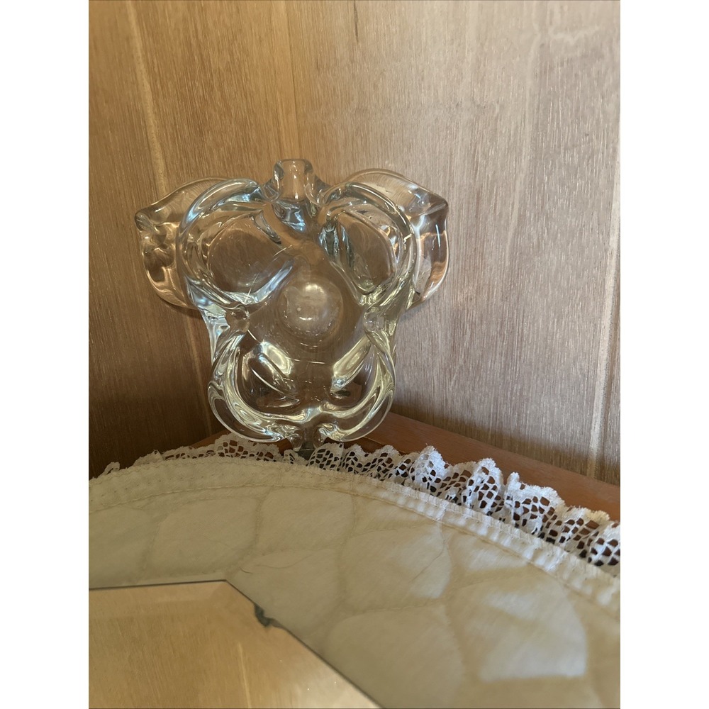 Vintage MCM Art Glass Fruit Clear Bowl / Ashtray / Candy Dish